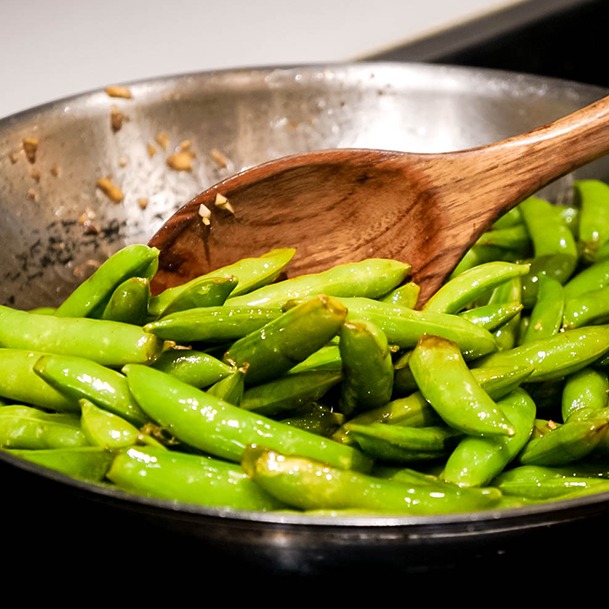 Recipe Ideas Stir Fry Sesame Seed Sugar Snap Peas Mixing Ingredients