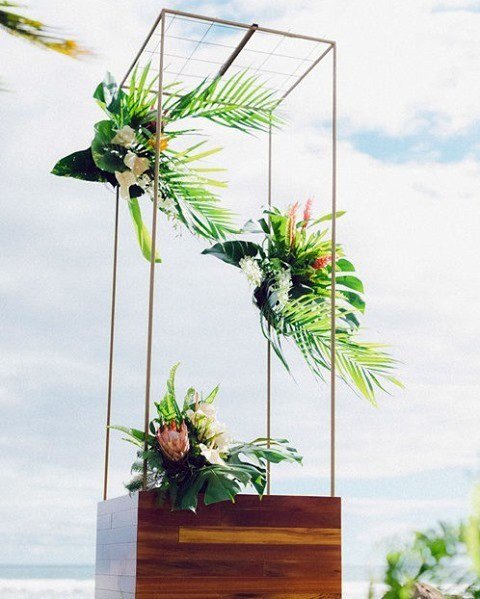 Rectangular Arrangement Hawaiian Wedding Flowers