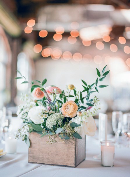 Rectangular Vase June Wedding Flowers