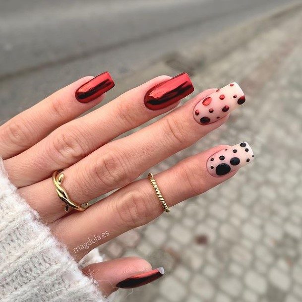 Red And Black Nail Design Inspiration For Women