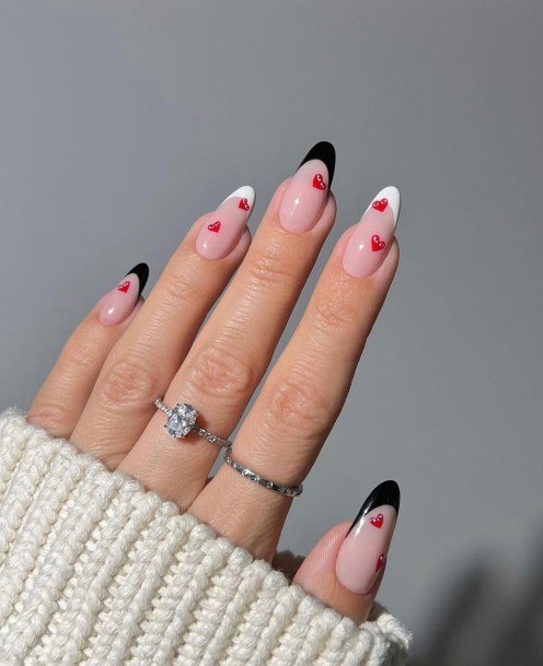 Red And Black Nails Feminine Ideas