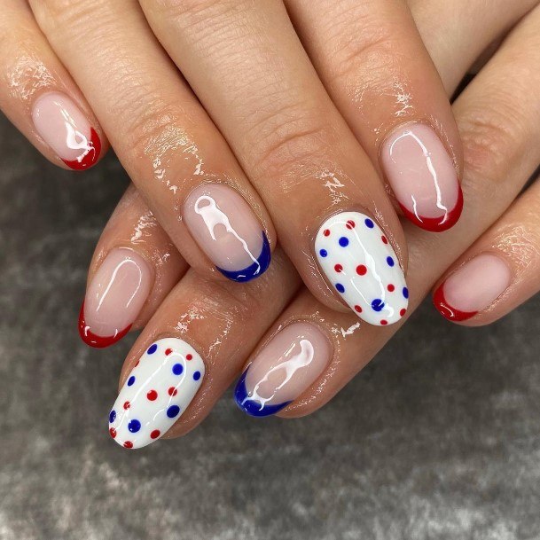 Red And Blue Female Nail Designs