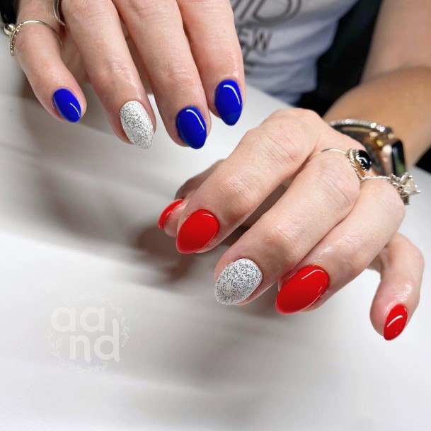 Red And Blue Nail Design Inspiration For Women