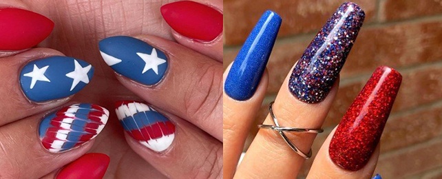 Top 100 Best Red And Blue Nails For Women – Fingernail Manicure Ideas