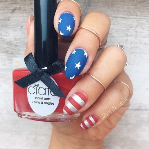 Red And Blueic Womens Red And Blue Nail Designs