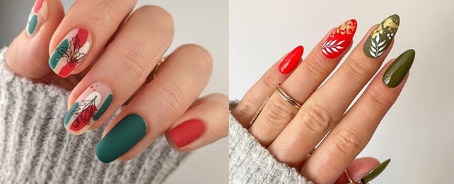 Top 100 Best Red And Green Nails For Women – Fingernail Design Ideas
