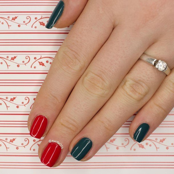 Red And Green Womens Nails