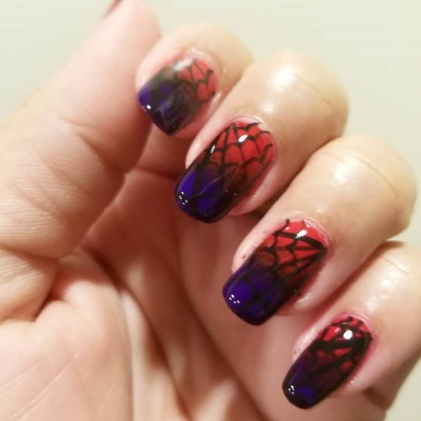 Red And Purple Female Nail Designs