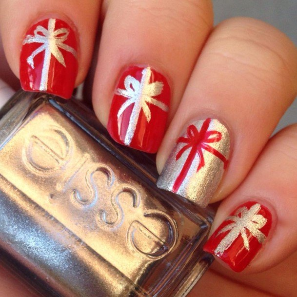 Red And Silver Nail Design Inspiration For Women