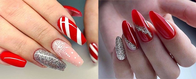 Top 100 Best Red And Silver Nails For Women – Manicure Fingernail Ideas