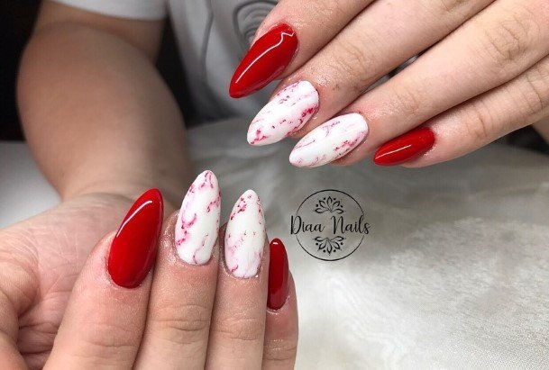 Red And White Red And White Nail Designs For Girls