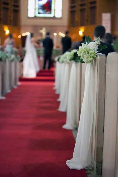 Red Carpeted Flooring Church Wedding Decorations