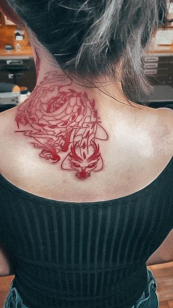 Red Dragon Tattoo For Ladies