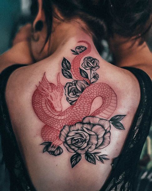 Red Dragon Womens Tattoos