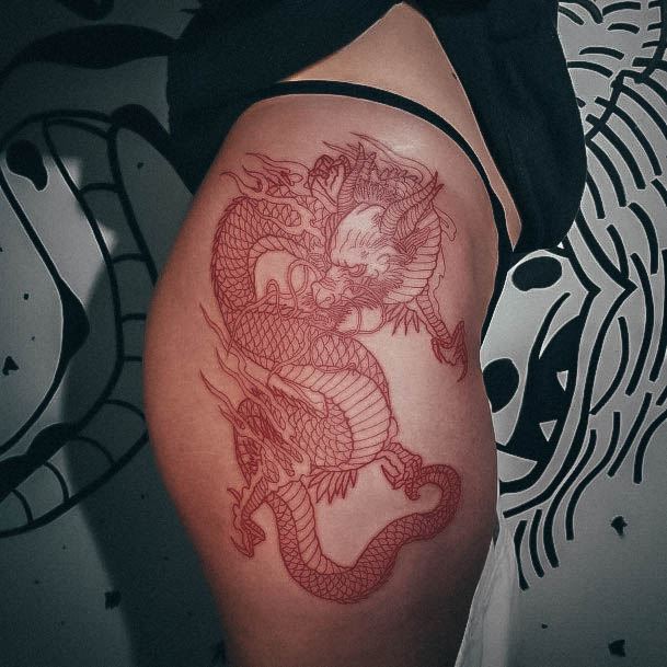 Red Dragonic Womens Red Dragon Tattoo Designs