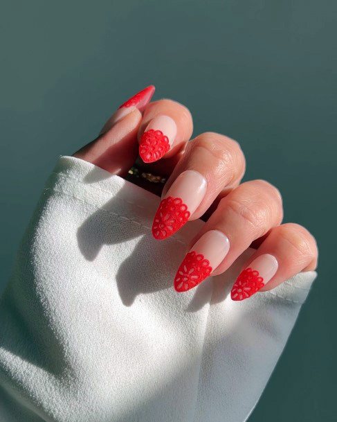 Red Dress Female Nail Designs