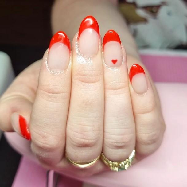 Red French Tip Girls Nail Ideas