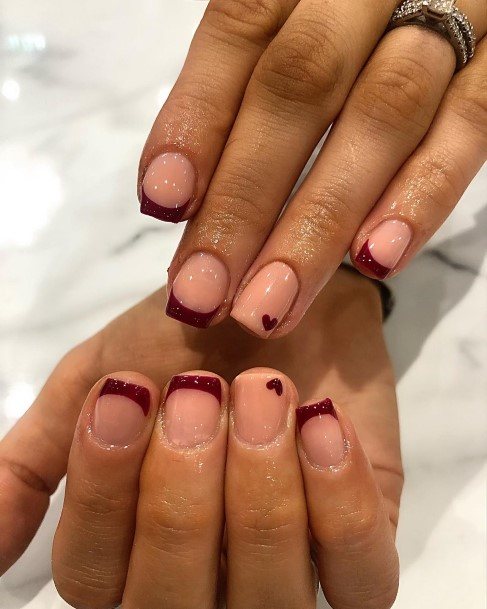 Red French Tip Nail Design Inspiration For Women