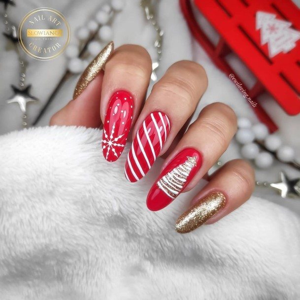 Red Glitter Nail Design Inspiration For Women