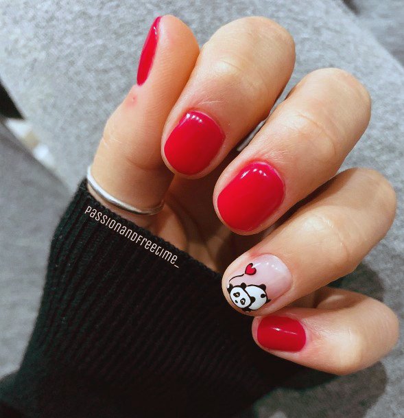 Red Nails And Panda