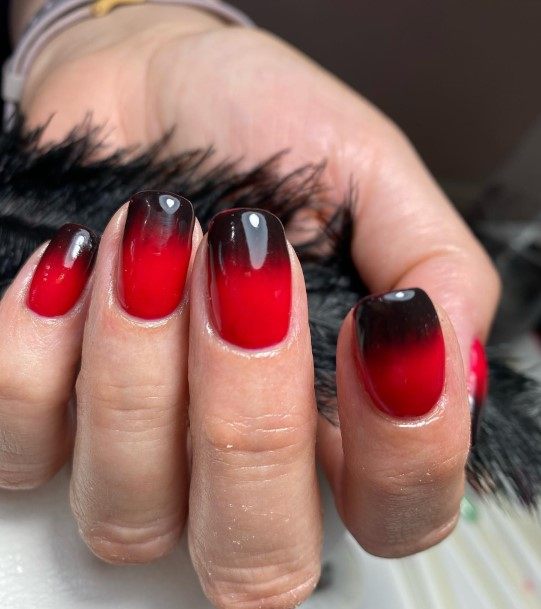 Red Ombre Female Nail Designs