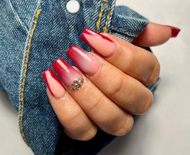 Red Ombre Girls Nail Ideas