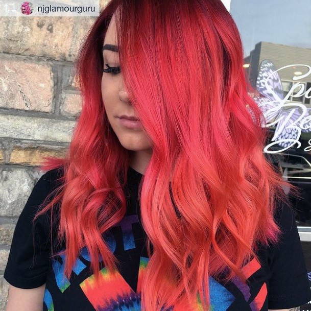 Red Ombre Hairstyless For Girls