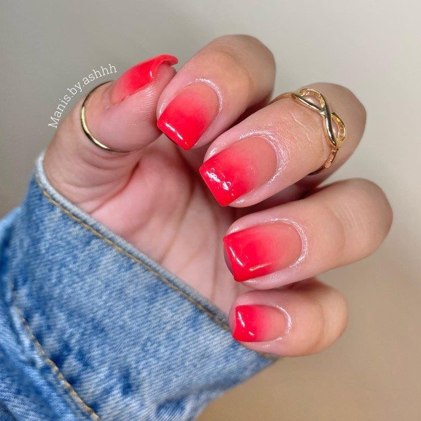 Red Ombre Nails For Girls