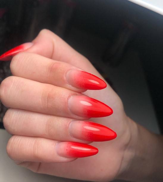 Red Ombre Womens Nails