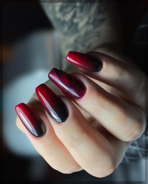 Red Ombreic Womens Red Ombre Nail Designs