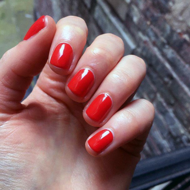 Red Orange Nails Pretty For Women