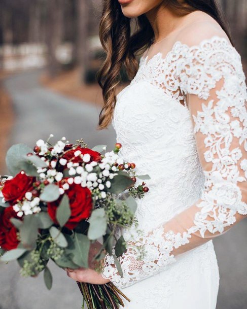 Red Rose Bouquet Christmas Wedding Flowers