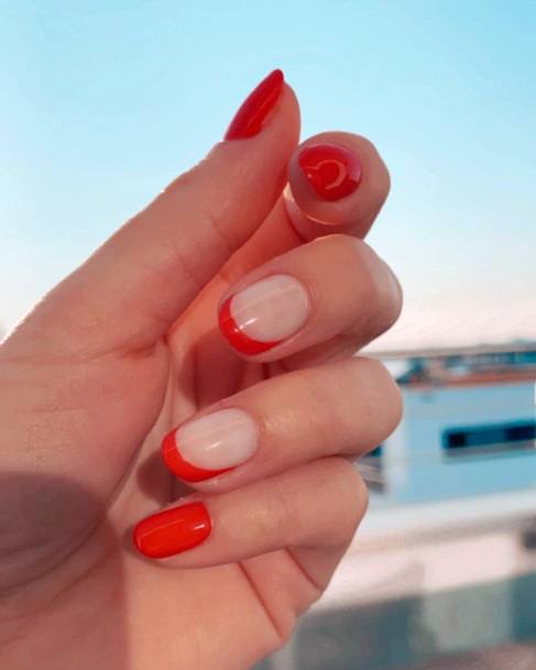 Red Tipped Nails For Women