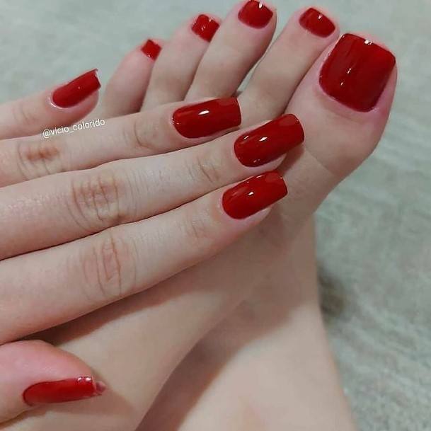 Red Toes And Fingers Art Nail Ideas For Women