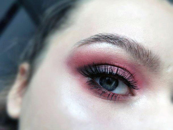 Red Toned With Brown Eyeshadow Women