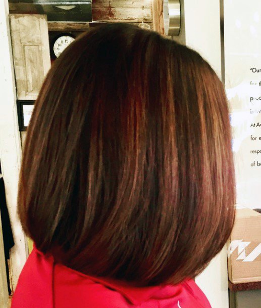 Red Tones Smooth Rounded Bob Hairstyles For Women Over 40