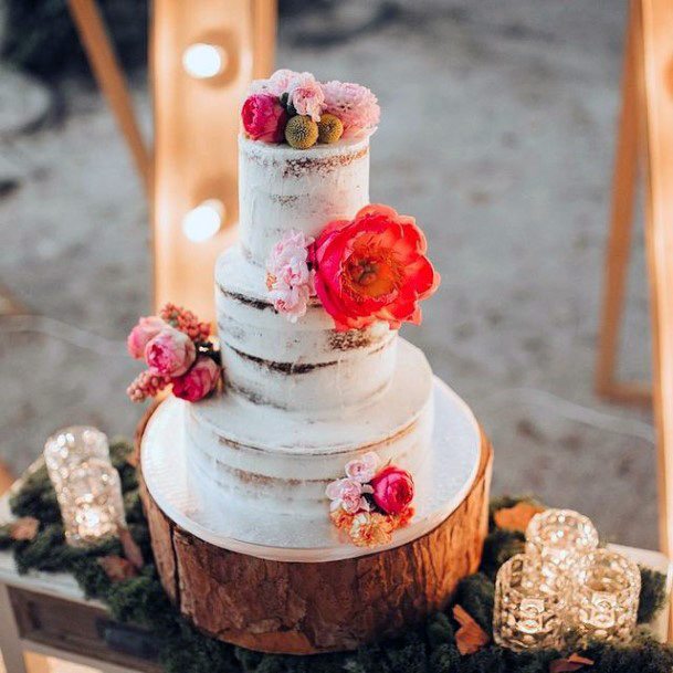 Red Velvet Rustic Wedding Cake