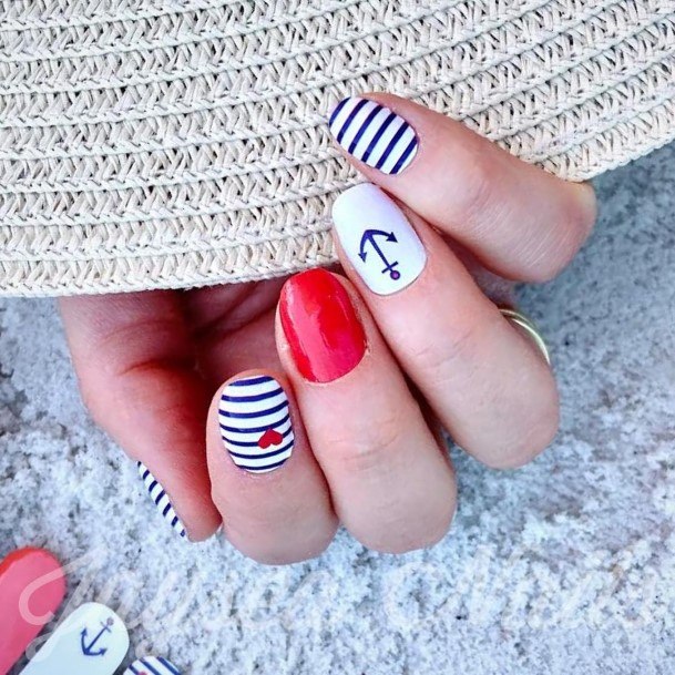 Red White And Blue Girls Nail Ideas