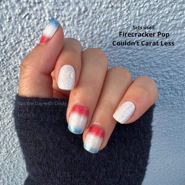 Red White And Blue Nail For Ladies