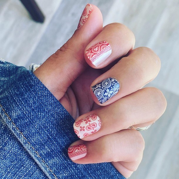 Red White And Blue Nails Feminine Ideas
