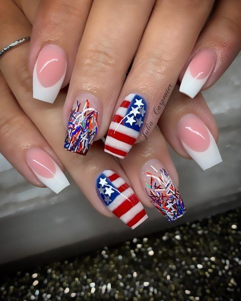 Red White And Blue Nails For Girls