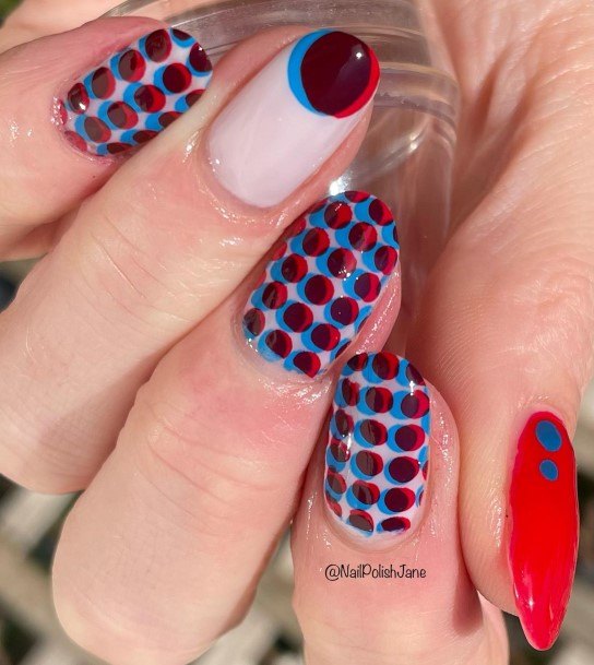 Red White And Blue Womens Feminine Red White And Blue Nails