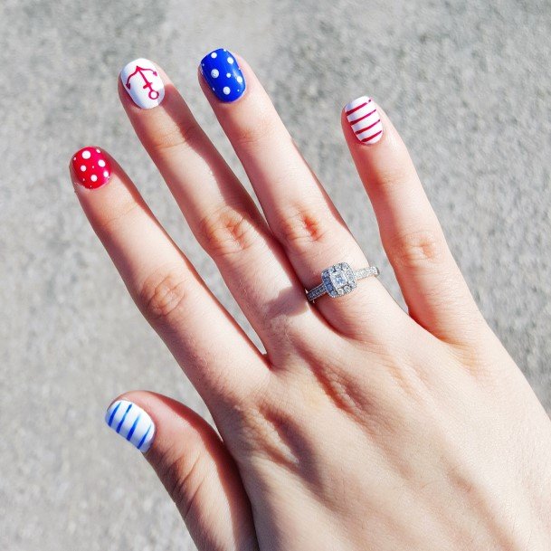 Red White And Blue Womens Nail Ideas