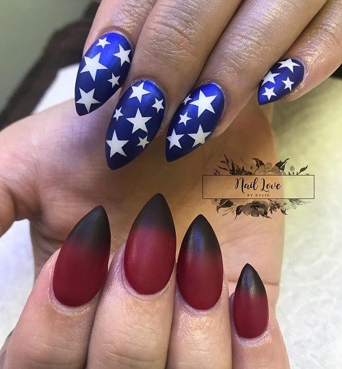 Red White And Blue Womens Nails