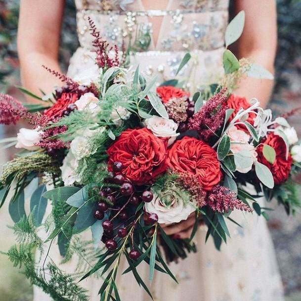 Red White Purple Assorted Christmas Wedding Flowers