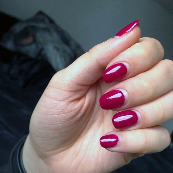 Reddish Berry Hued Nails For Women