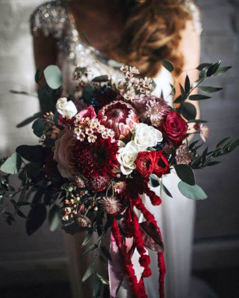 Reddish Winter Wedding Flowers