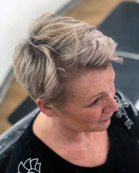 Refreshing Blonde Pixie Youthful Hairstyles Over 50