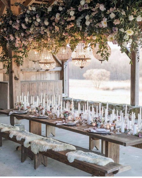 Remarkable Candle Table Centerpiece Over Head Flower Display Amazing Wedding Inspiration