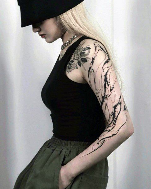 Remarkable Womens Black Ink Tattoo Ideas